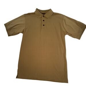 Tan Gold Tri-Mountain Golf Shirt Mens Size Small